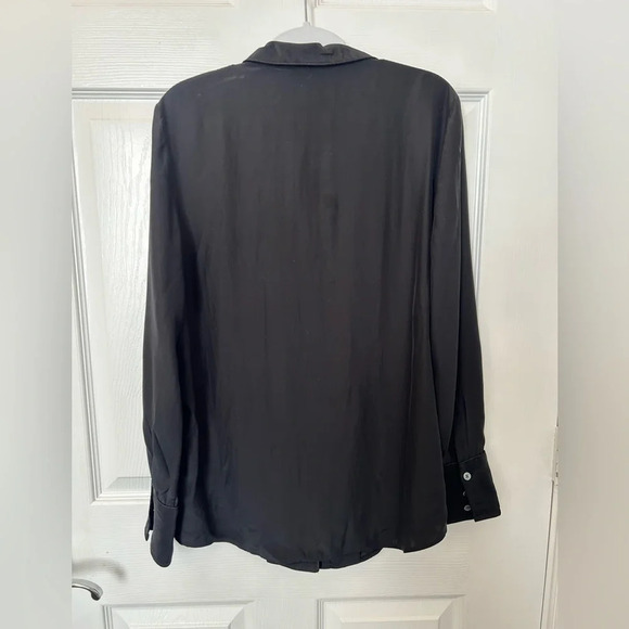 Frame Black Silk Button Down Size Small - Picture 3 of 6